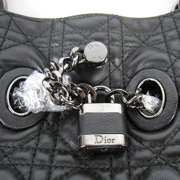 Christian Dior 1833 Quilted Lambskin Handbag-Black